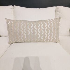 Elegant Cream and Silver Accent Pillow